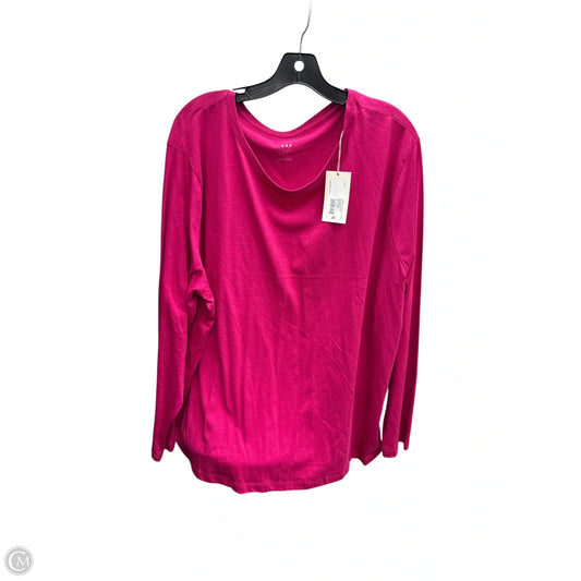 Top Long Sleeve Basic By A New Day In Pink, Size: 2x