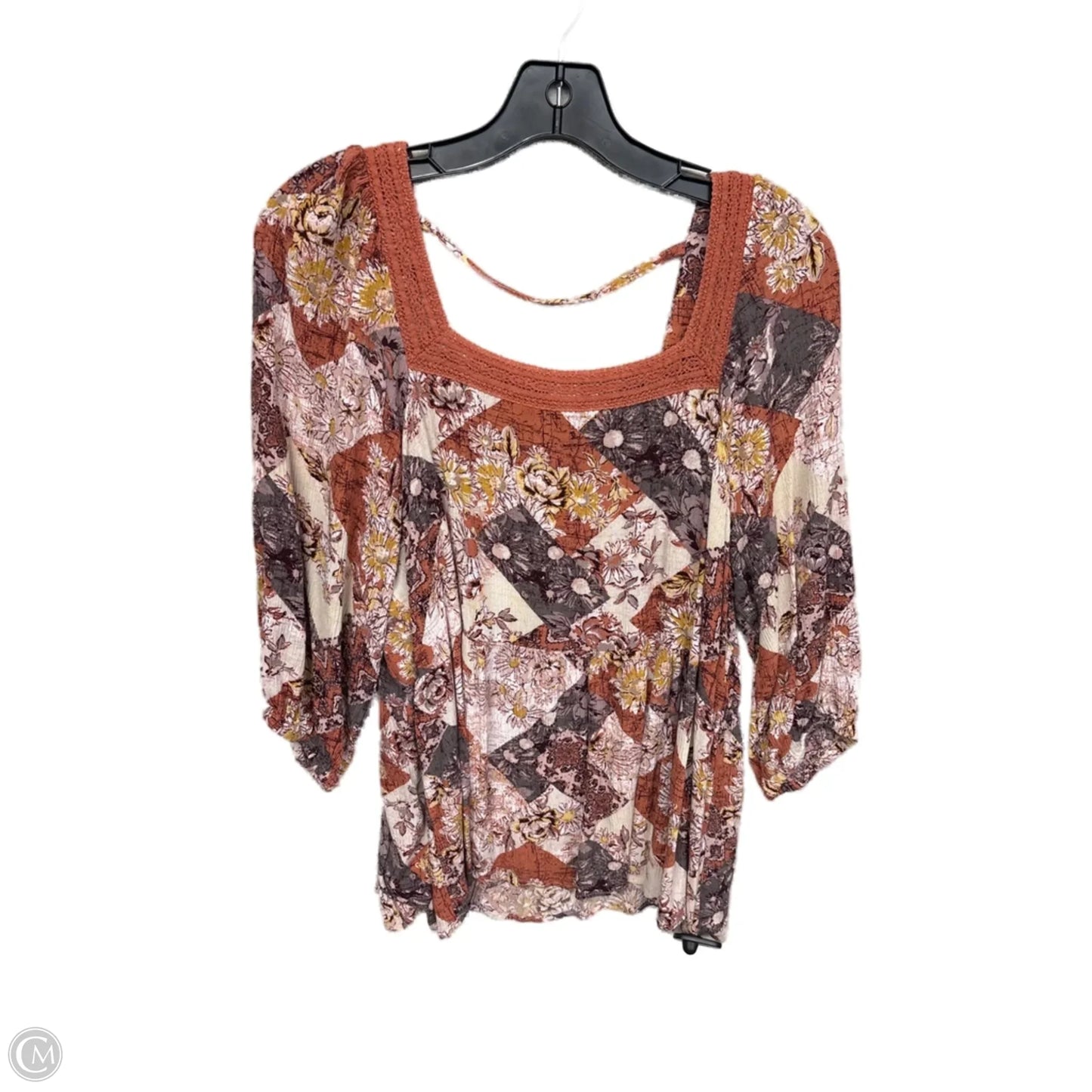 Top 3/4 Sleeve By Maurices In Floral Print, Size: 0x