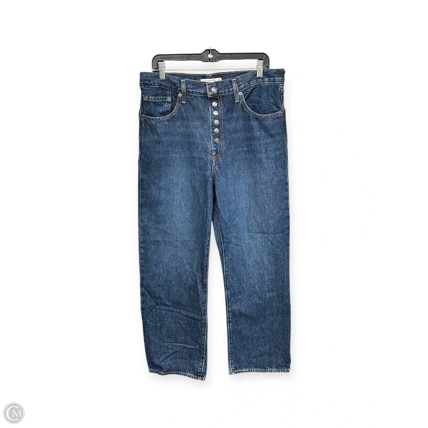 Jeans Straight By Levis In Blue Denim, Size: 12