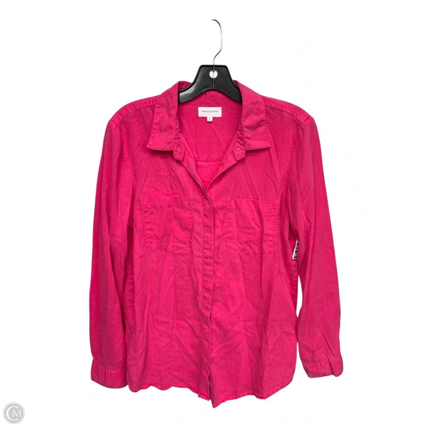 Top Long Sleeve By Thread And Supply In Pink, Size: S