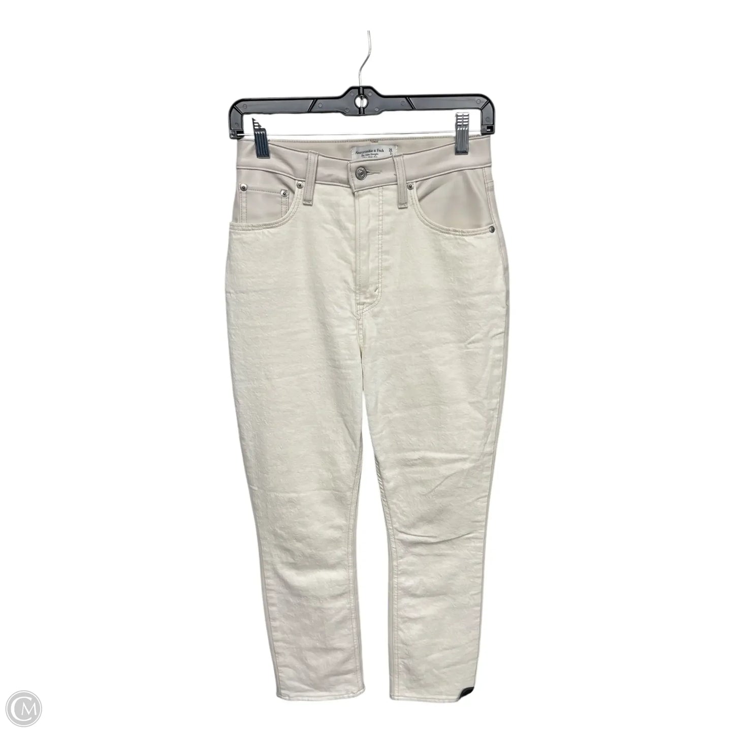 Jeans Straight By Abercrombie And Fitch In Cream, Size: 2p