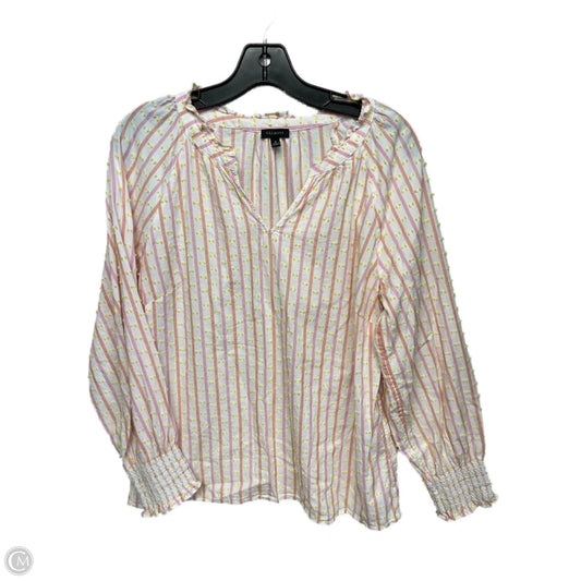 Top Long Sleeve By Talbots In Pink & Yellow, Size: M