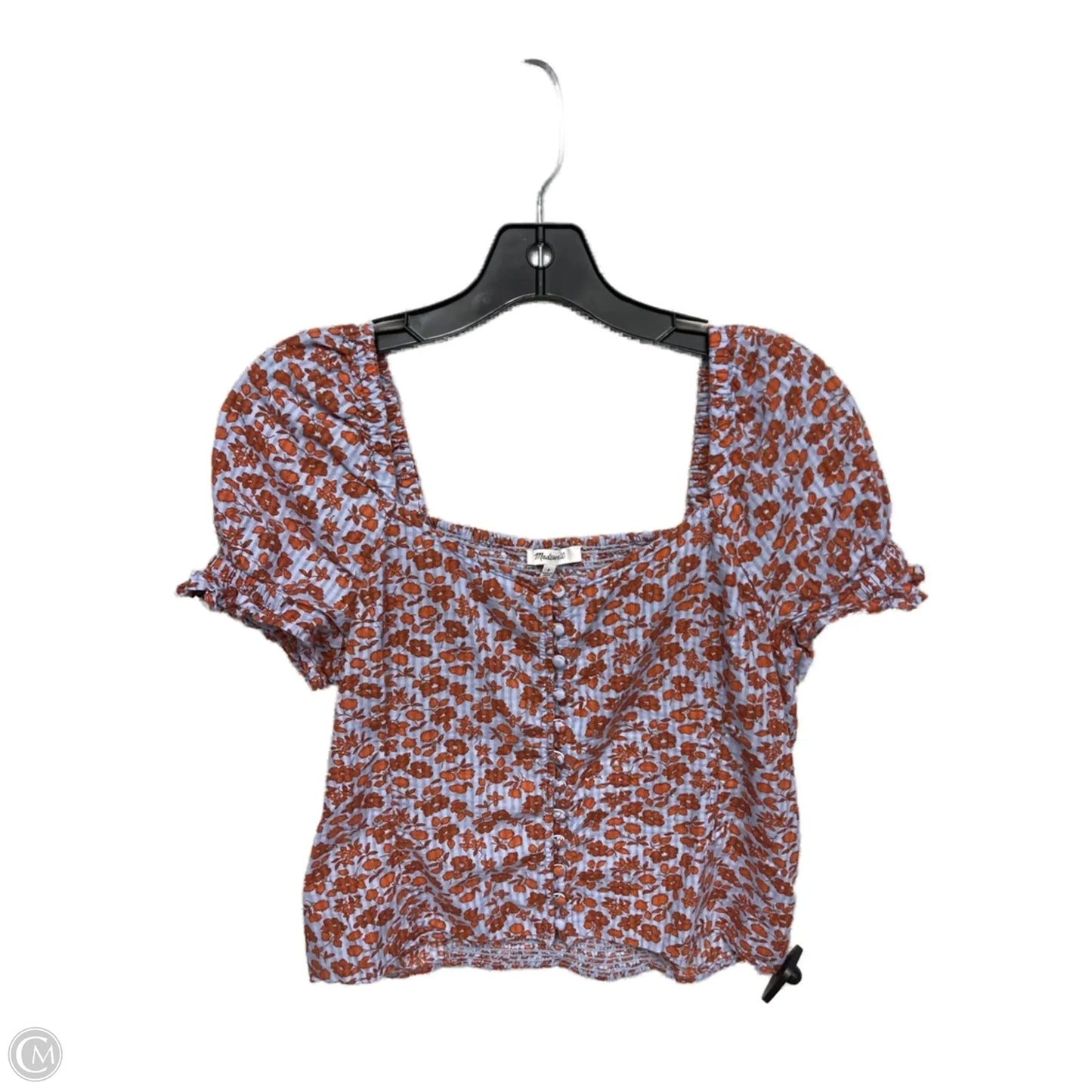 Top Short Sleeve By Madewell In Blue & Orange, Size: 0