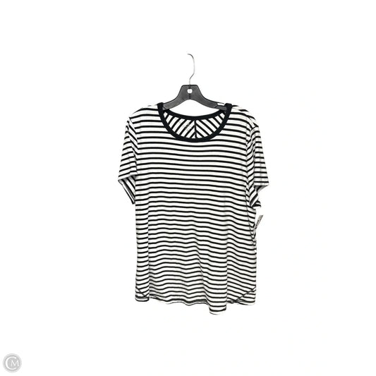 Top Short Sleeve Basic By Talbots In Black & White, Size: 2x