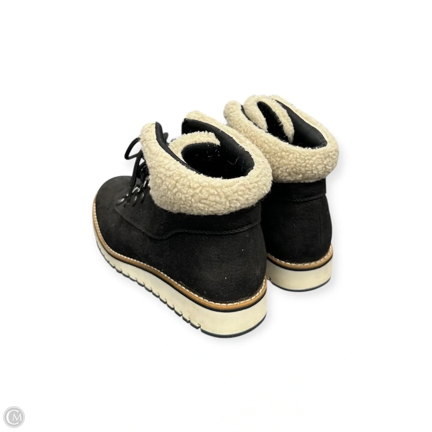 Boots Ankle Flats By White Mountain In Black & Cream, Size: 6.5