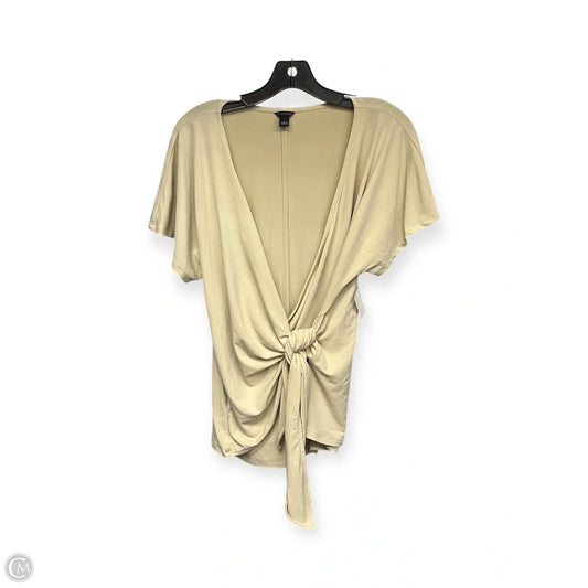 Top Short Sleeve By Ann Taylor In Tan, Size: L