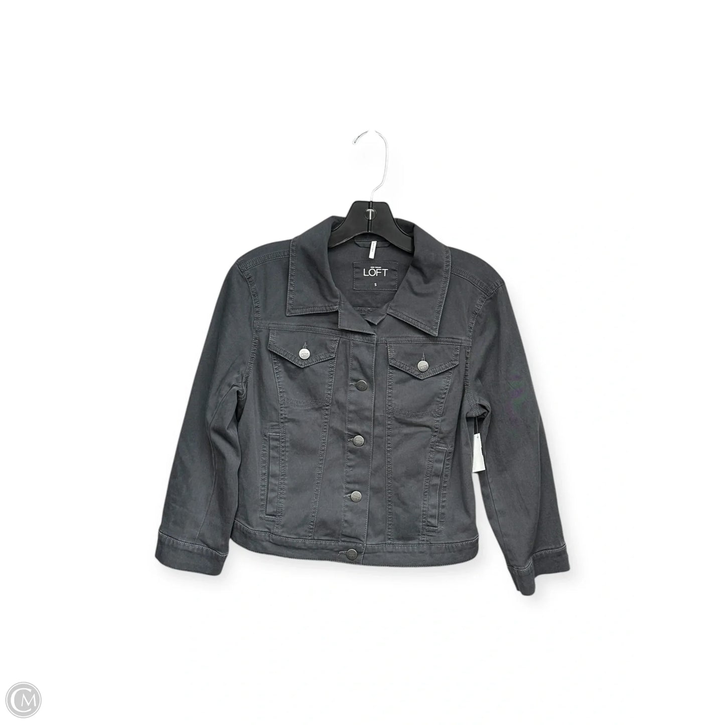 Jacket Denim By Loft In Grey, Size: S