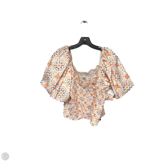Top Short Sleeve By Dolan Left Coast In Orange & White, Size: Xl