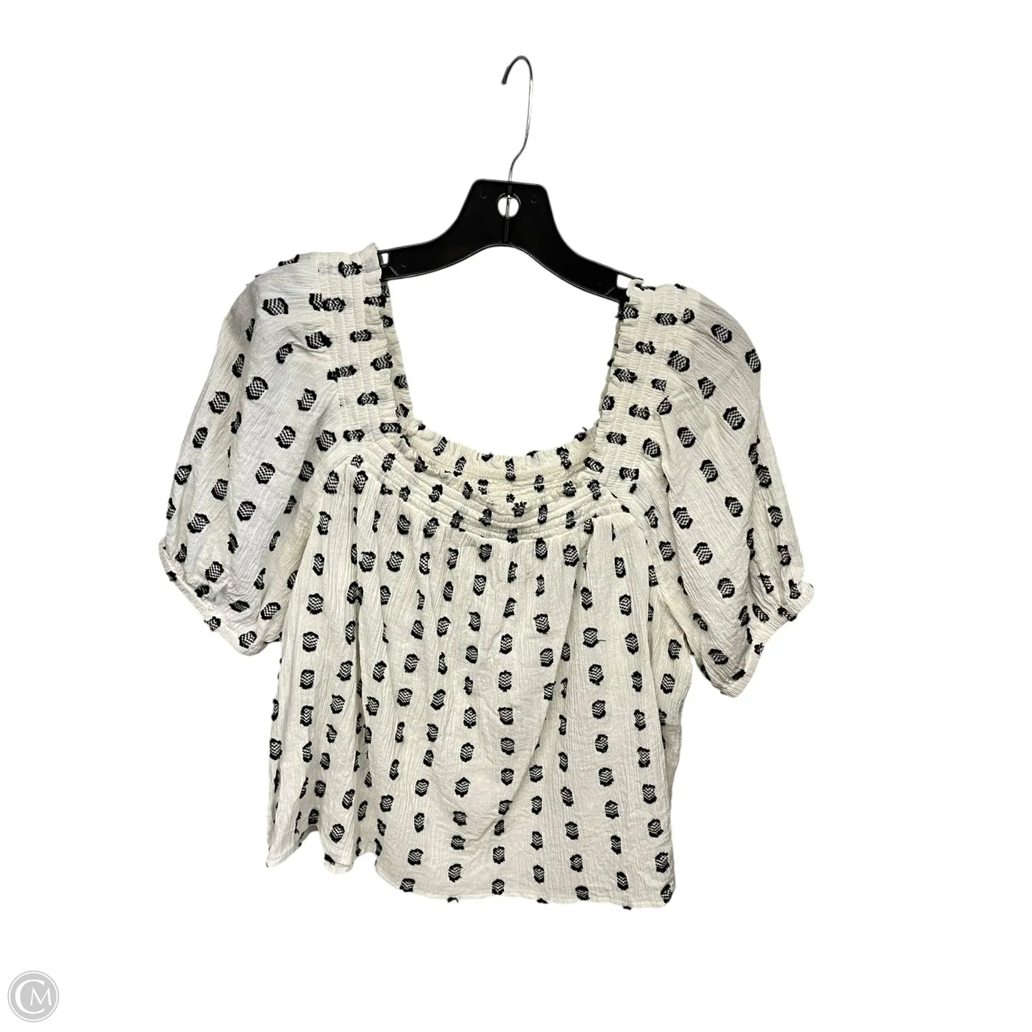 Top Short Sleeve By Loft In Black & White, Size: M