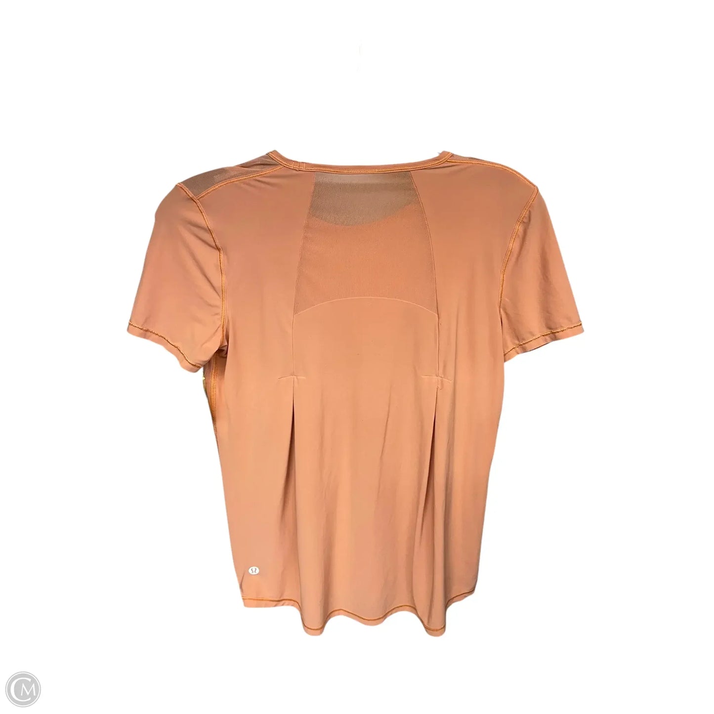 Athletic Top Short Sleeve By Lululemon In Coral, Size: Small
