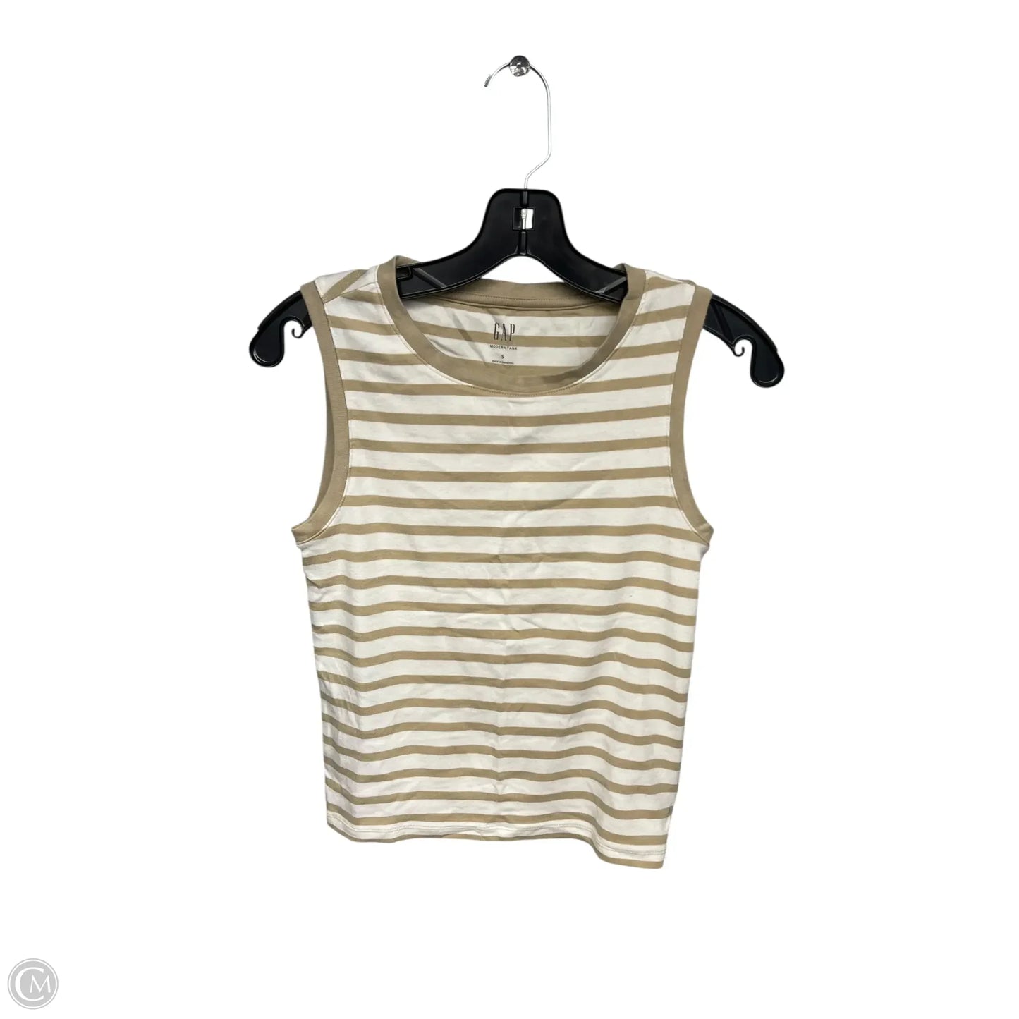 Top Sleeveless By Gap In Tan & White, Size: S