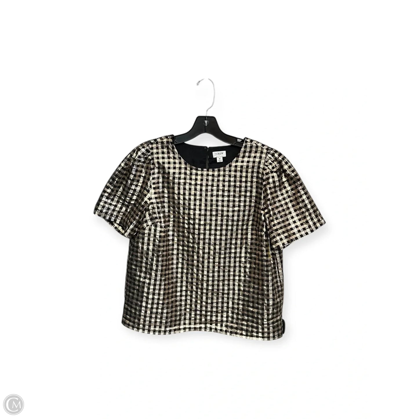 Top Short Sleeve By J. Crew In Black & Gold, Size: M
