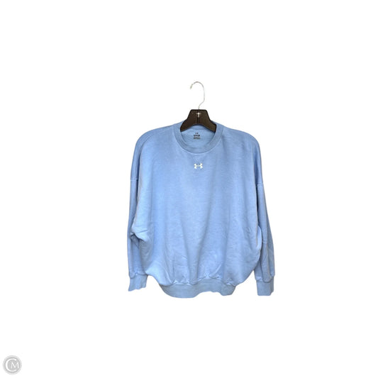 Athletic Top Long Sleeve Crewneck By Under Armour In Blue, Size: S