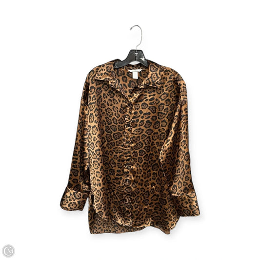 Top Long Sleeve By H&m In Animal Print, Size: S