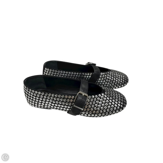 Shoes Flats By Schutz In Black & Silver, Size: 6.5