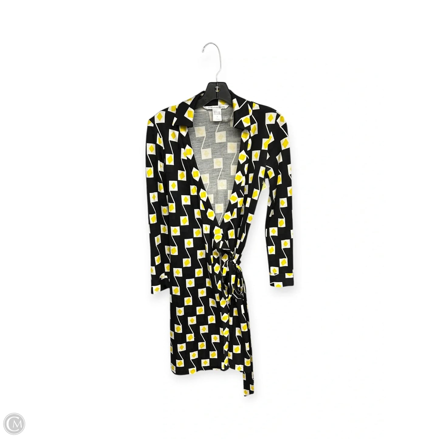 Dress Designer By Diane Von Furstenberg In Black & Yellow, Size: 2