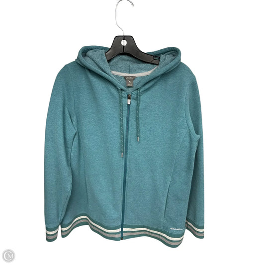 Athletic Jacket By Eddie Bauer In Teal, Size: Xl