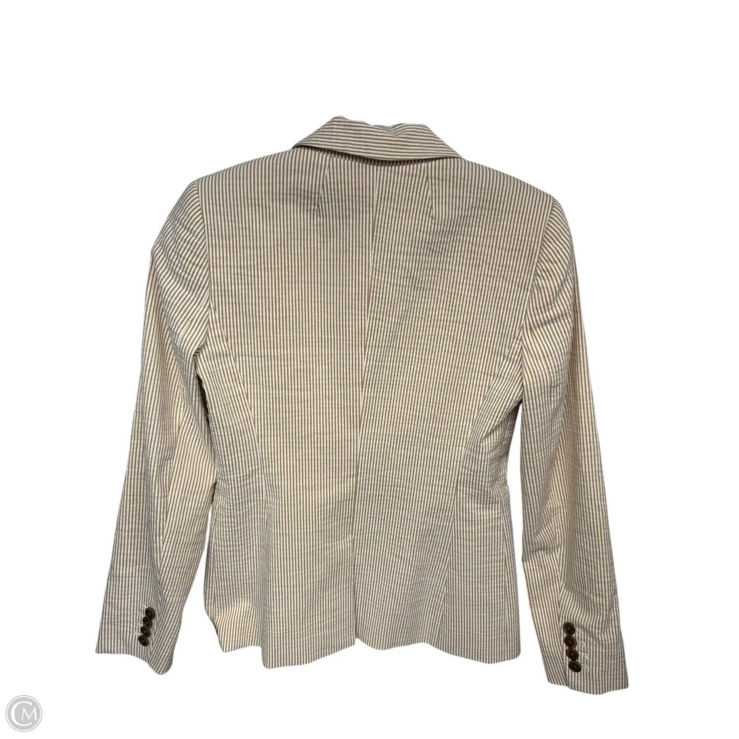 Blazer By J. Crew In Tan & White, Size: 0