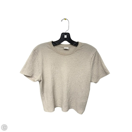 Top Short Sleeve By Abercrombie And Fitch In Tan, Size: L
