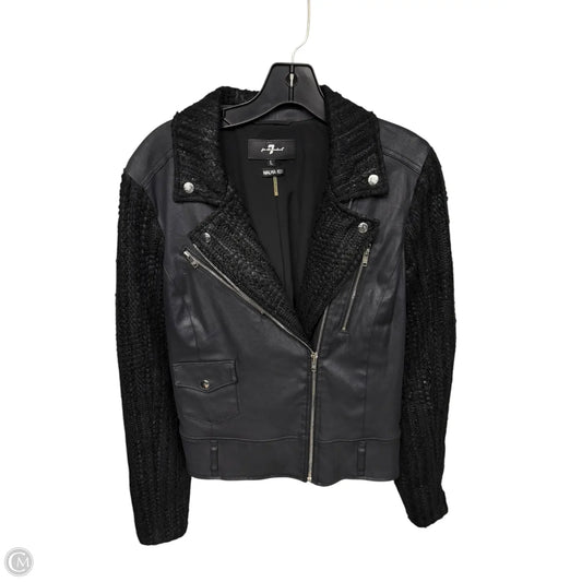 Jacket Moto By 7 For All Mankind In Black, Size: L