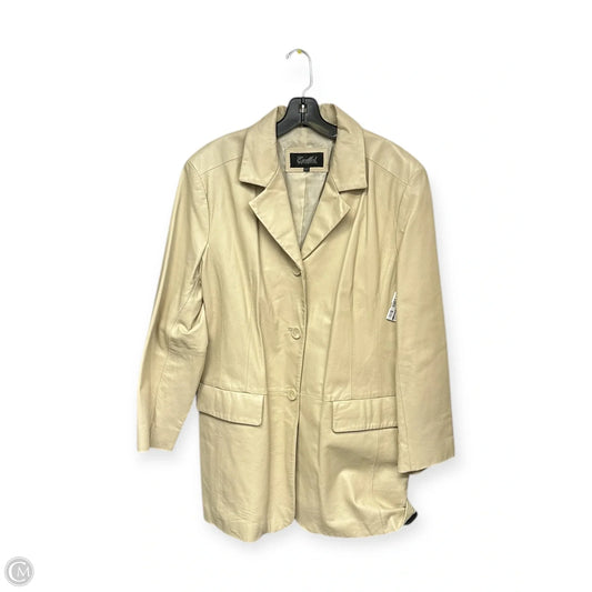 Jacket Leather By Clothes Mentor In Tan, Size: Xl