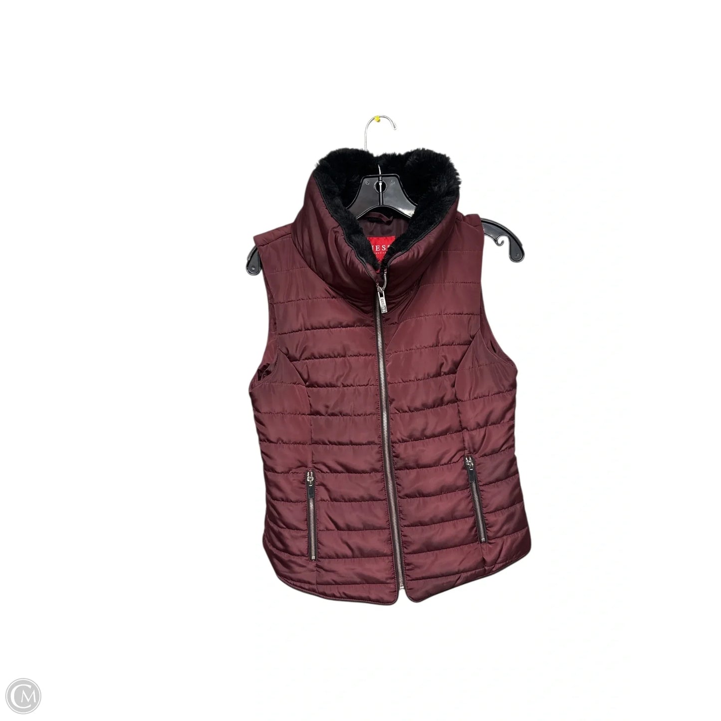 Vest Puffer & Quilted By Guess In Maroon, Size: S