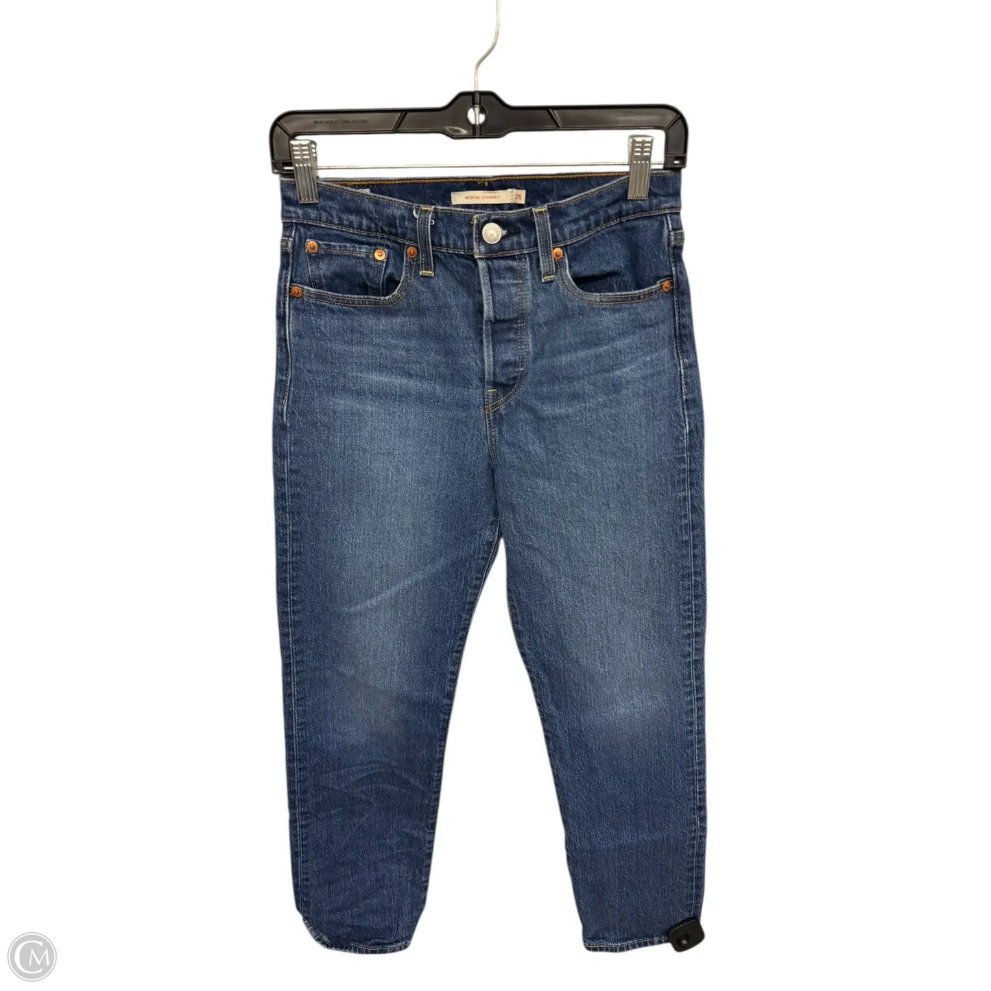 Jeans Straight By Levis In Blue Denim, Size: 2