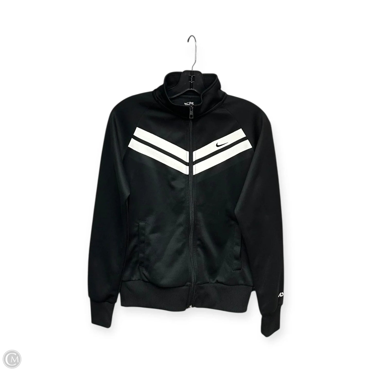 Athletic Jacket By Nike Apparel In Black & White, Size: M