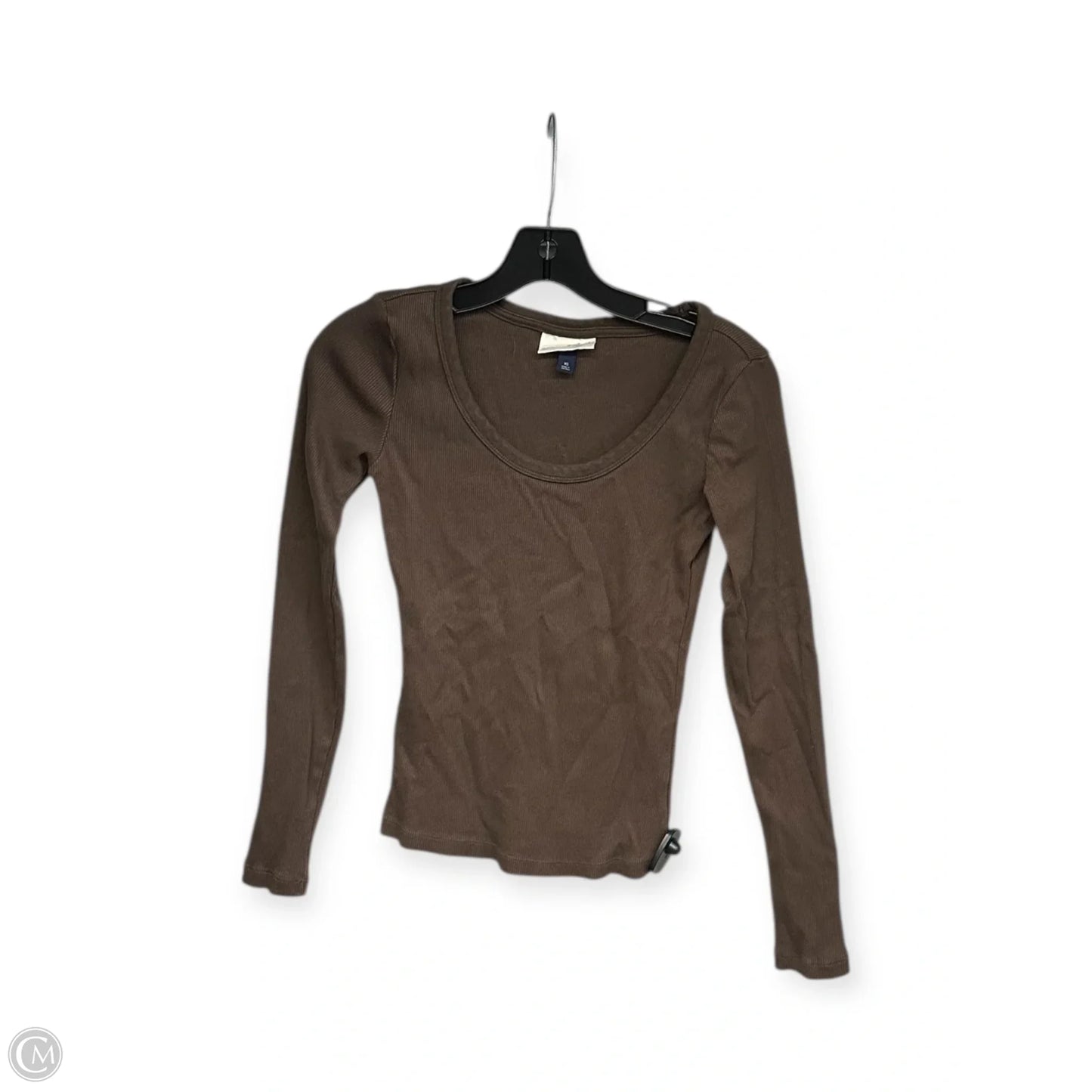 Top Long Sleeve Basic By Universal Thread In Brown, Size: Xs