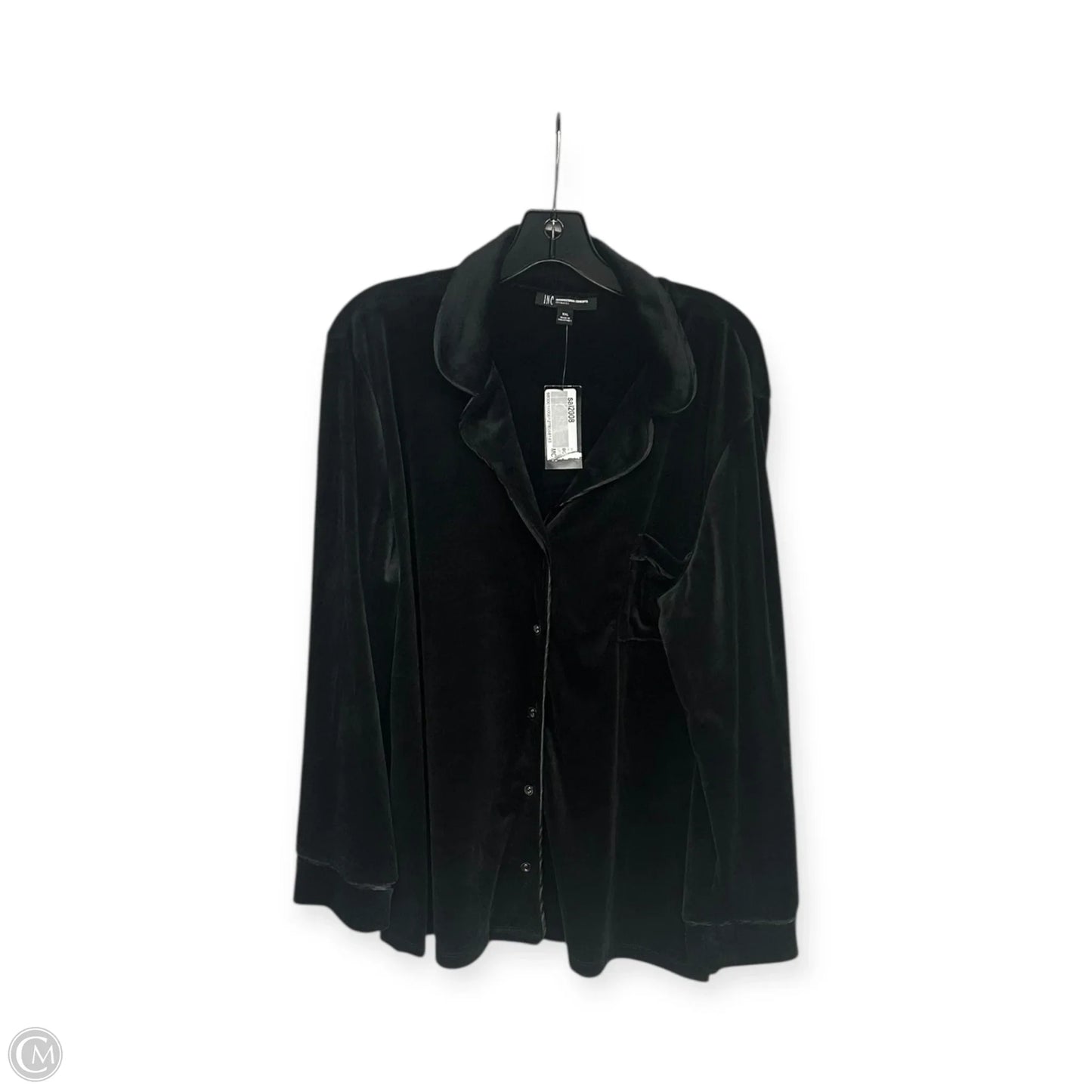 Top Long Sleeve By Inc In Black, Size: Xxl