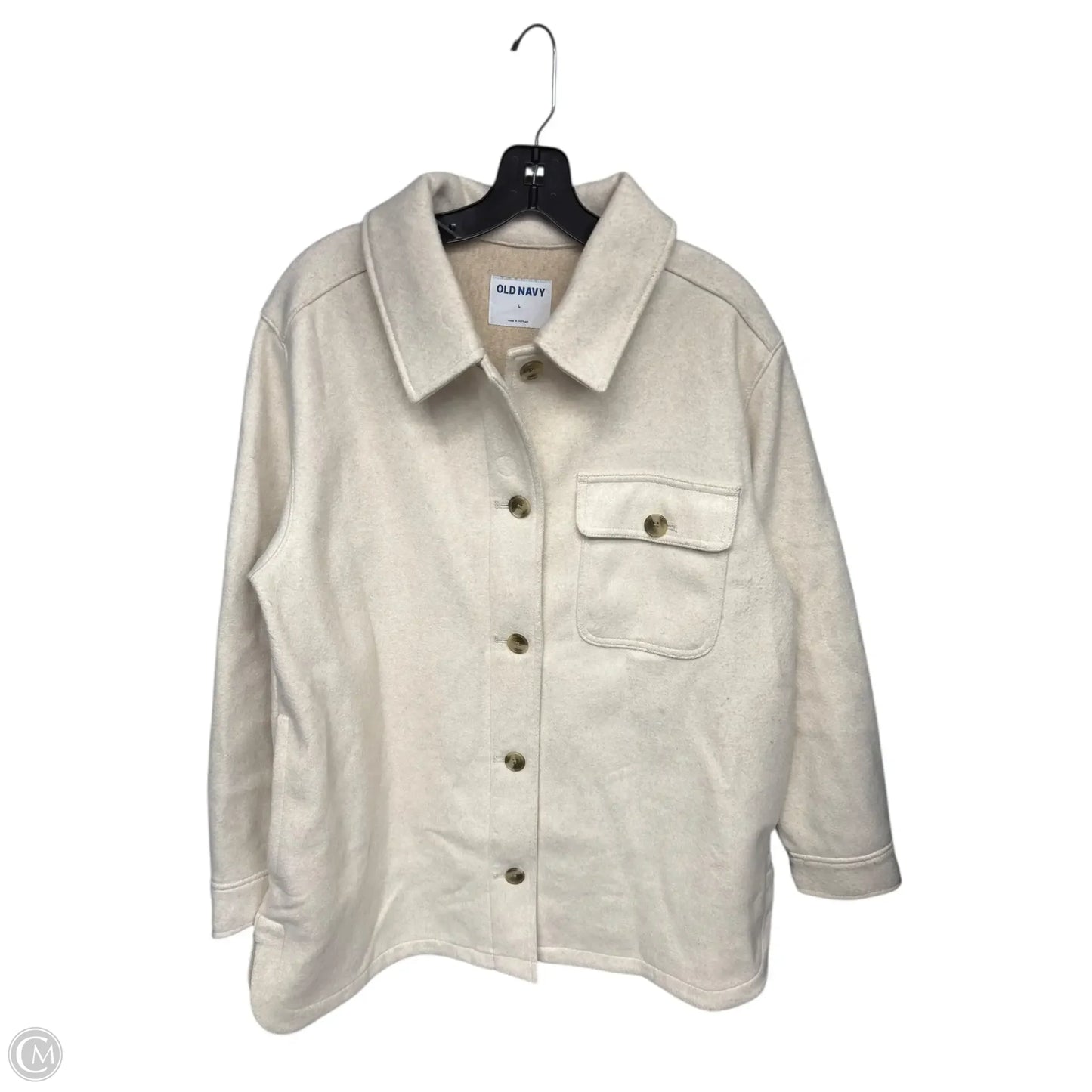 Jacket Shirt By Old Navy In Cream, Size: L