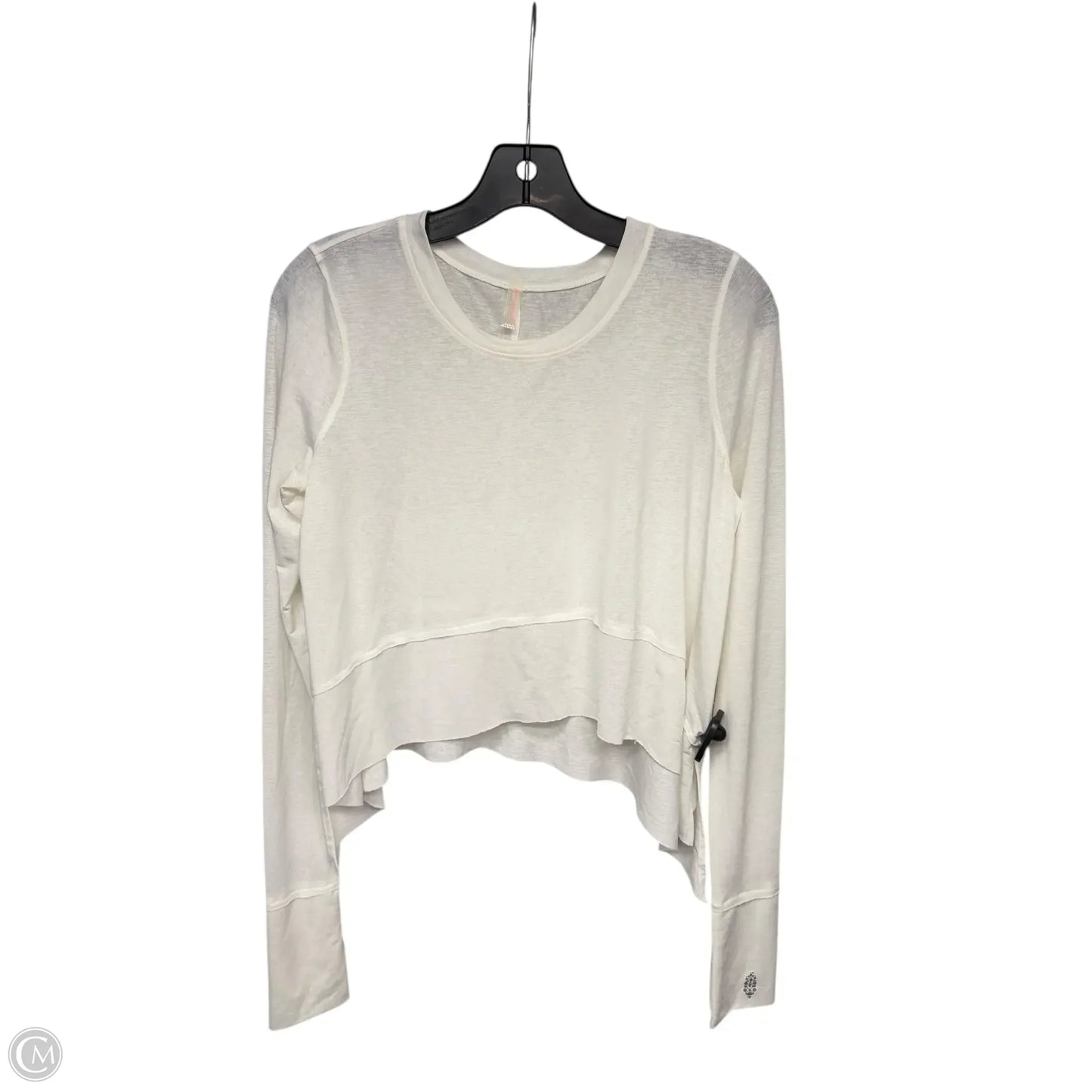Athletic Top Long Sleeve Crewneck By Free People In Ivory, Size: S
