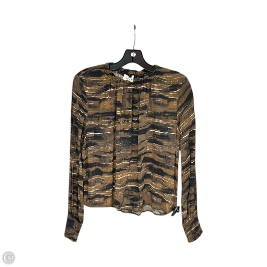Top Long Sleeve By Cloth & Stone In Black & Brown, Size: M