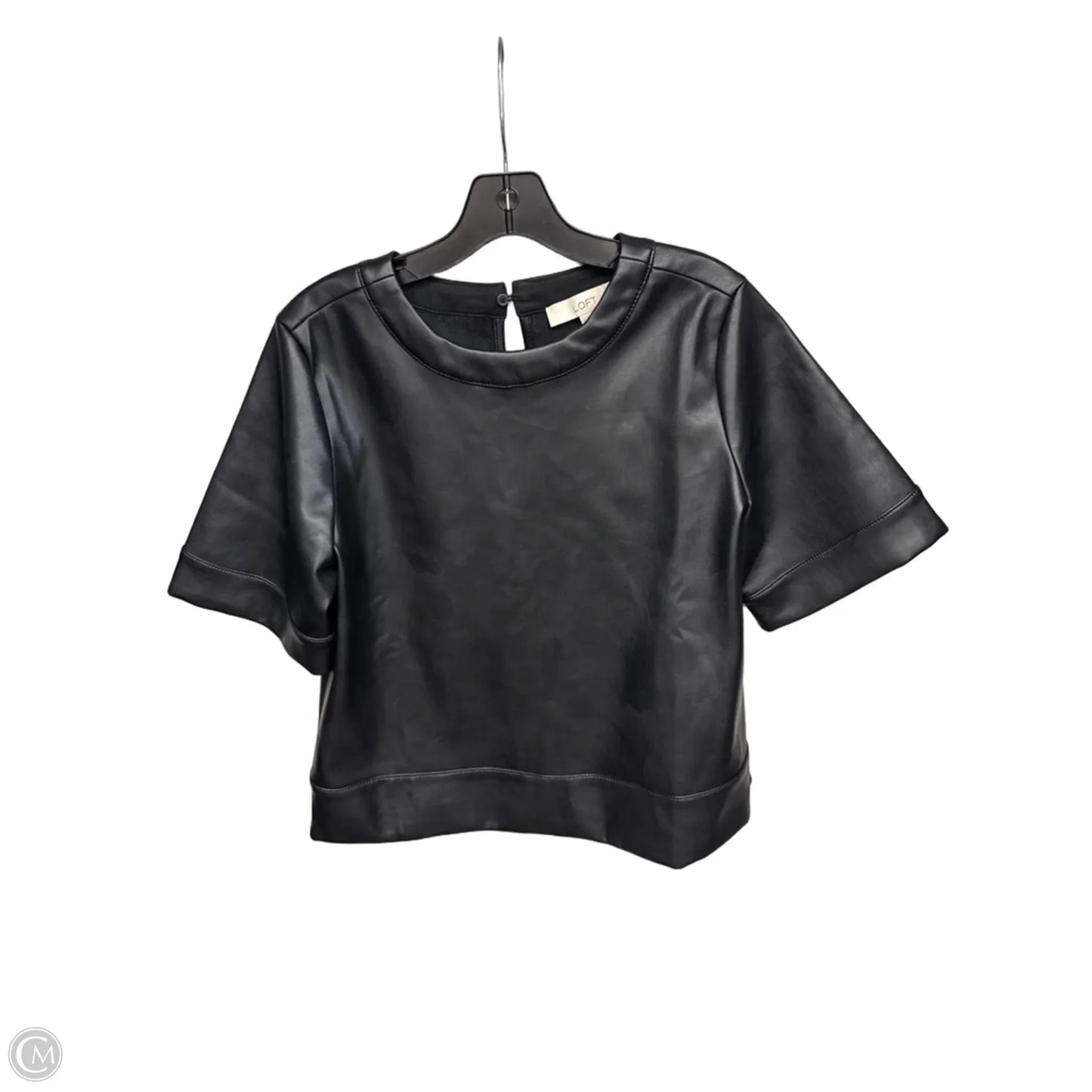 Top Short Sleeve By Loft In Black, Size: S