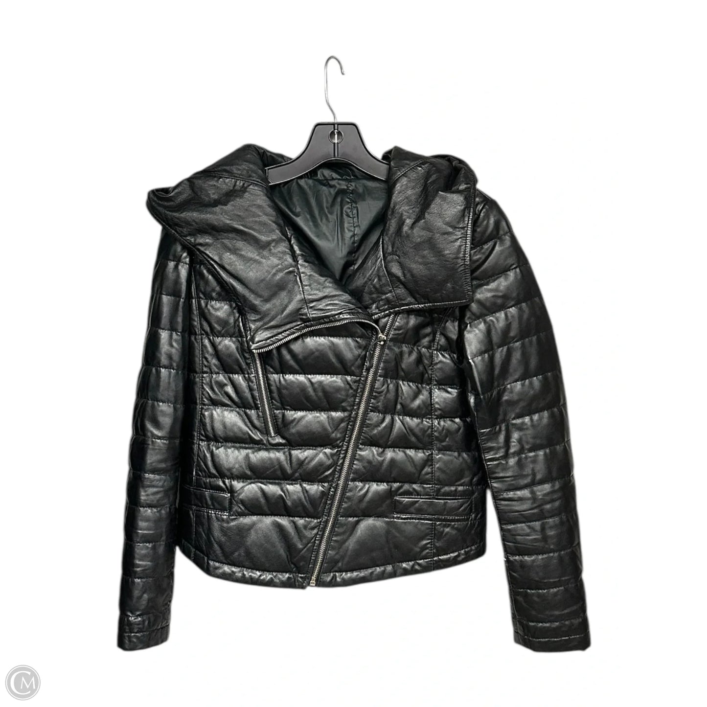 Jacket Leather By Clothes Mentor In Black, Size: M