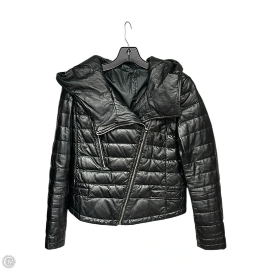 Jacket Leather By Clothes Mentor In Black, Size: M