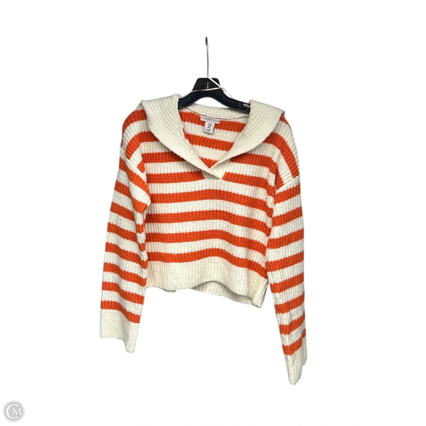 Sweater By Sincerely Jules In Cream & Orange, Size: M