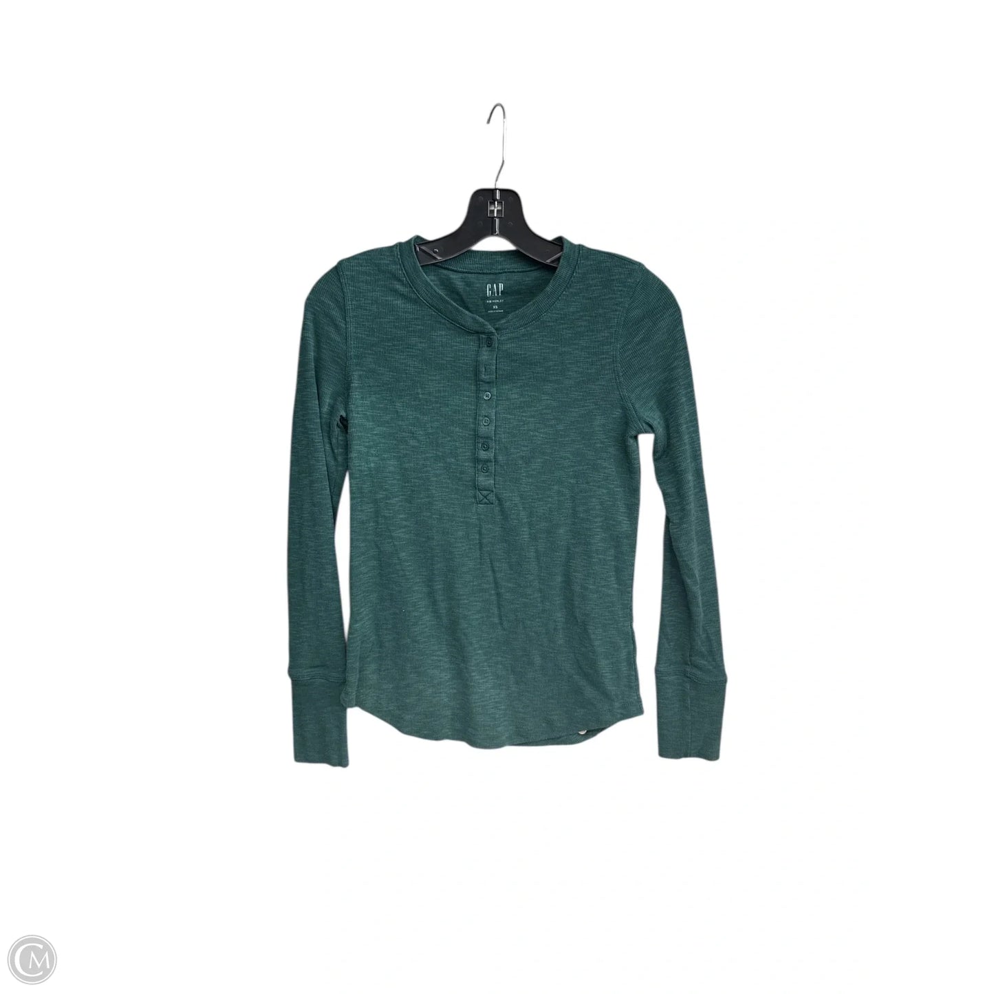 Top Long Sleeve Basic By Gap In Green, Size: Xs