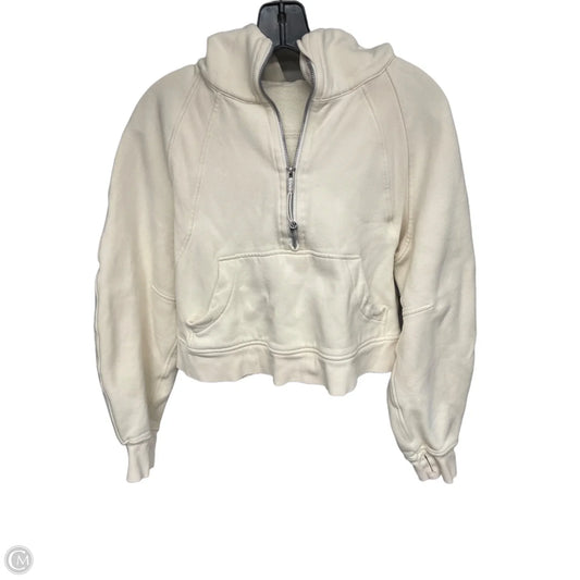 Athletic Sweatshirt Hoodie By Lululemon In Cream, Size: Xs