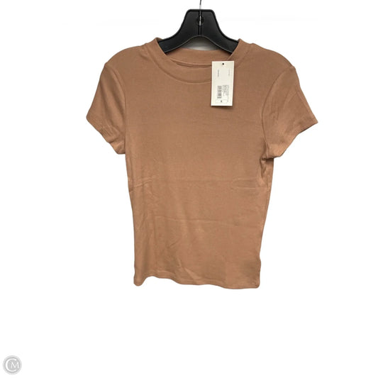 Top Short Sleeve Basic By A New Day In Tan, Size: S