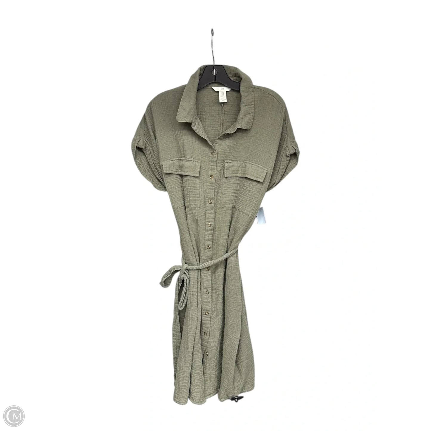Dress Casual Midi By H&m In Green, Size: M