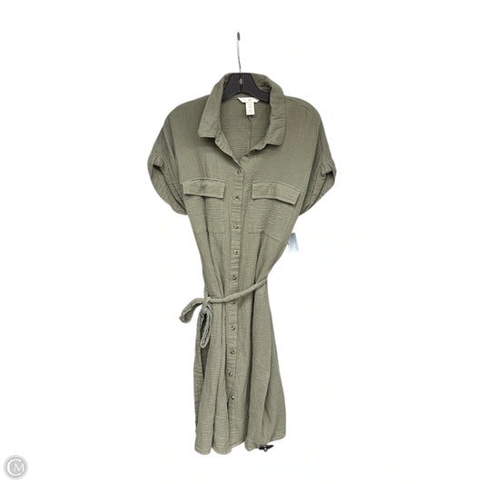 Dress Casual Midi By H&m In Green, Size: M