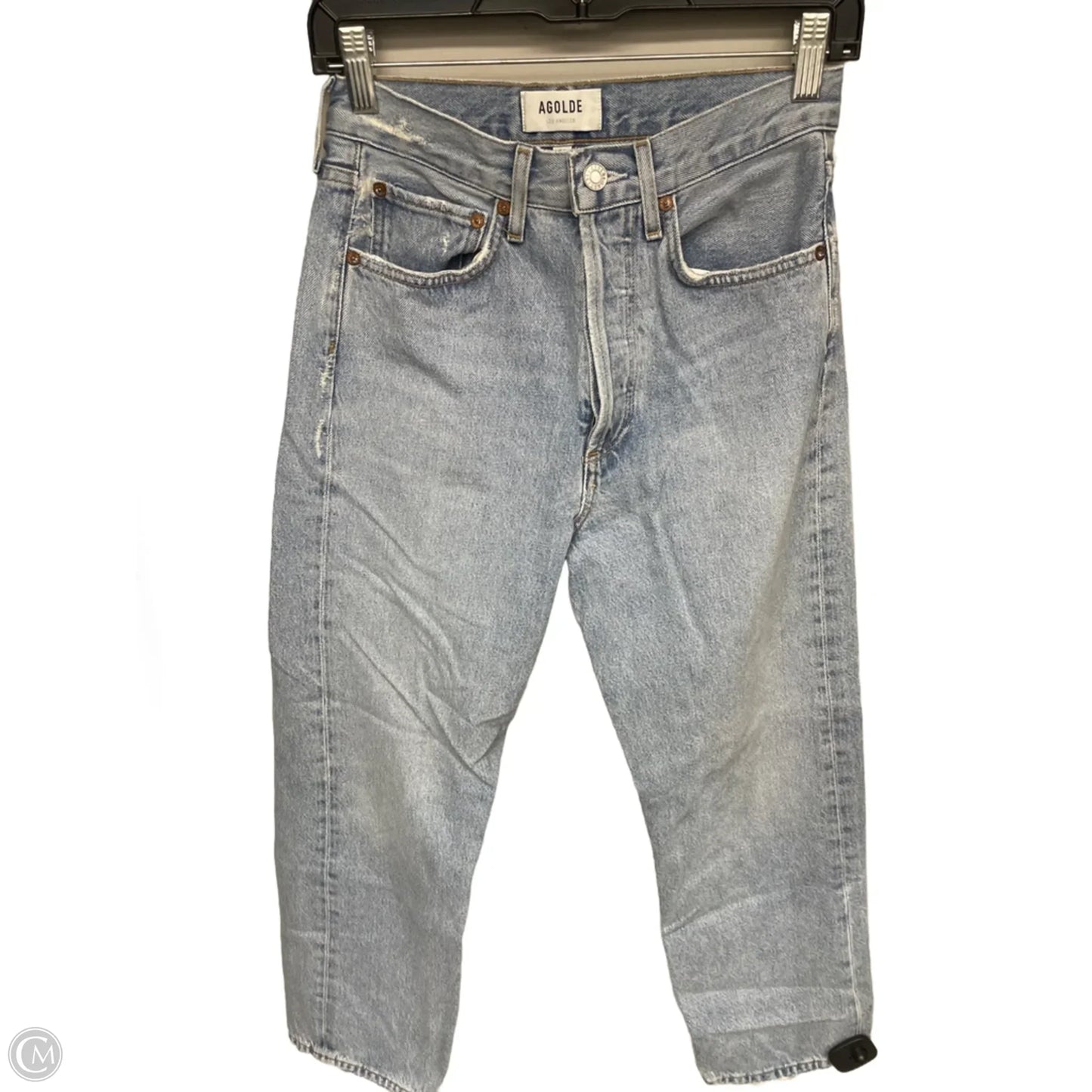 Jeans Straight By Agolde In Blue Denim, Size: 0