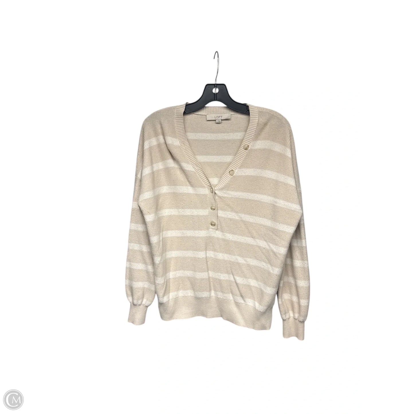 Top Long Sleeve By Loft In Cream, Size: L