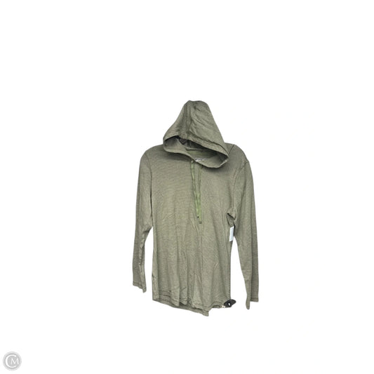 Sweatshirt Hoodie By Eddie Bauer In Green & White, Size: L