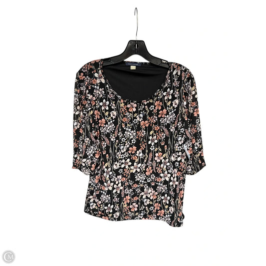 Top Short Sleeve By Tommy Hilfiger In Floral Print, Size: L