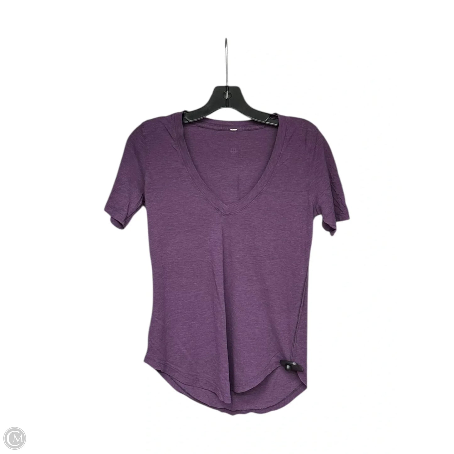 Athletic Top Short Sleeve By Lululemon In Purple, Size: S
