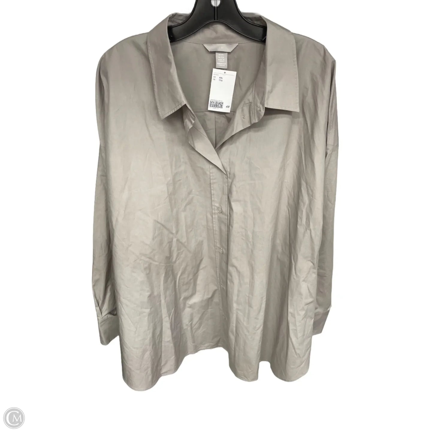 Top Long Sleeve By H&m In Taupe, Size: Xxl