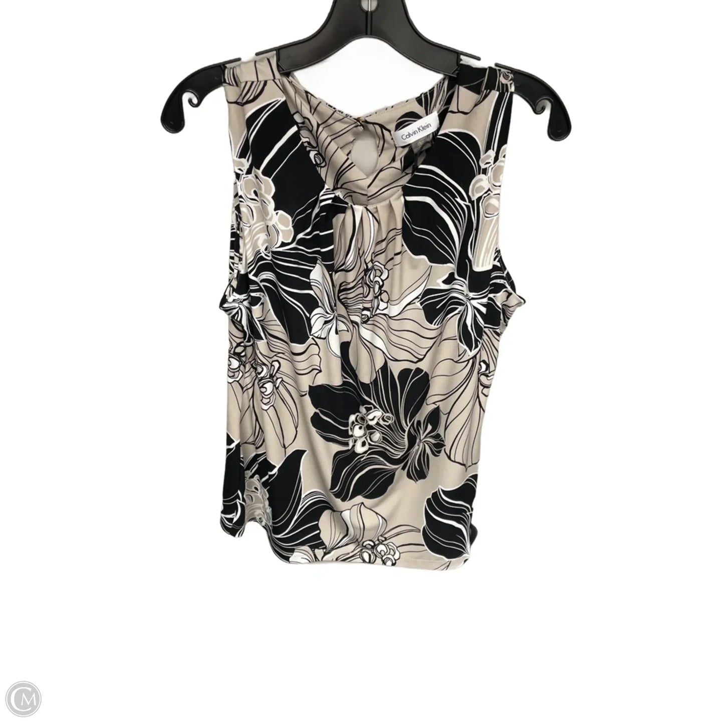 Top Sleeveless By Calvin Klein In Floral Print, Size: Xl