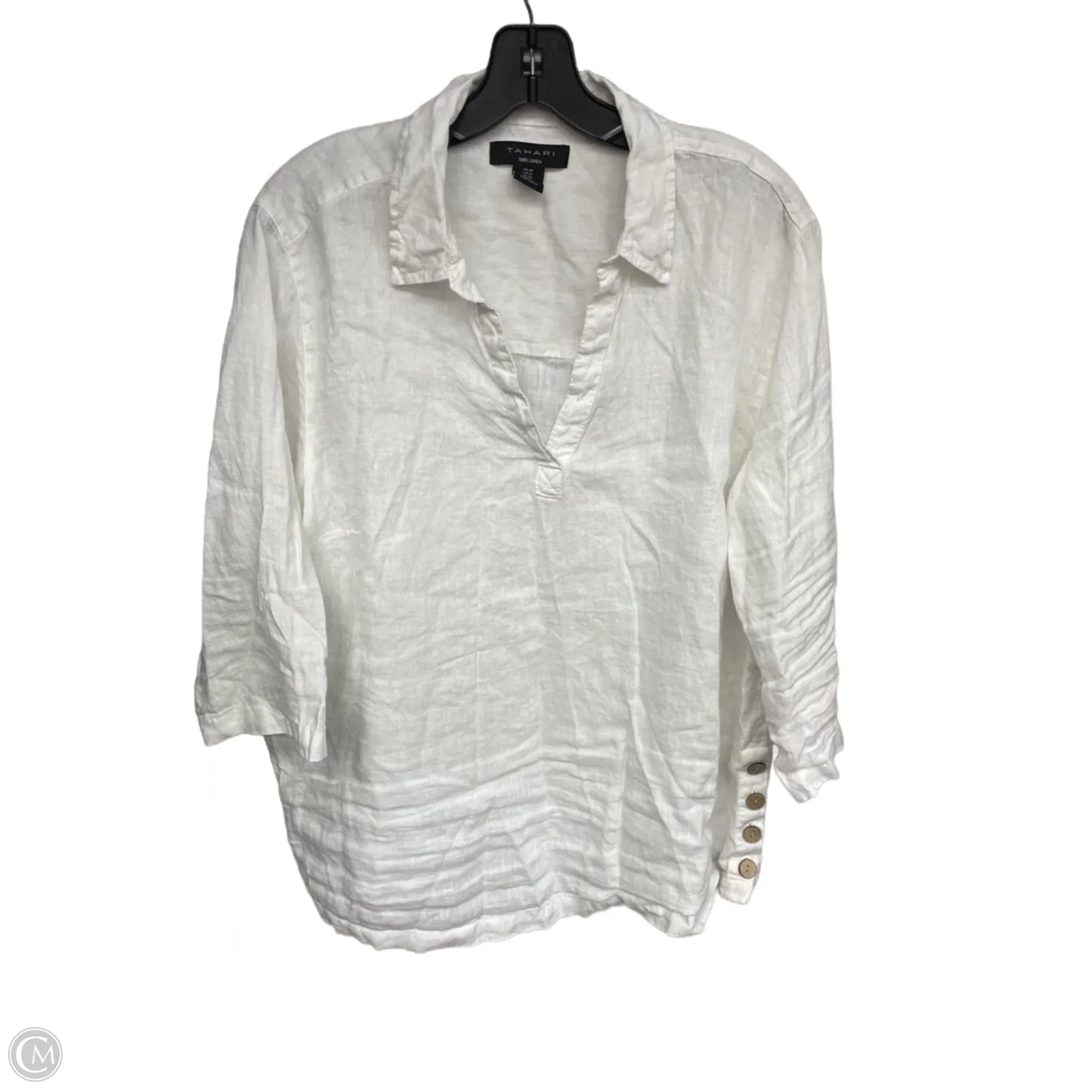 Top Short Sleeve By Tahari In White, Size: 1x